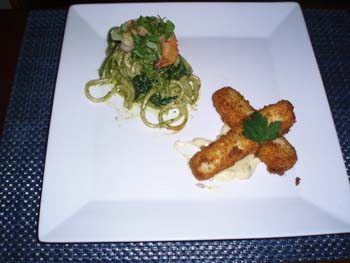 Brandade Fish Sticks & Gulf Shrimp & Spaghetti